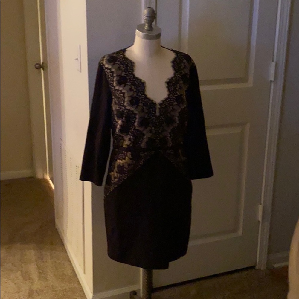 Black Lace Long Sleeve Dress